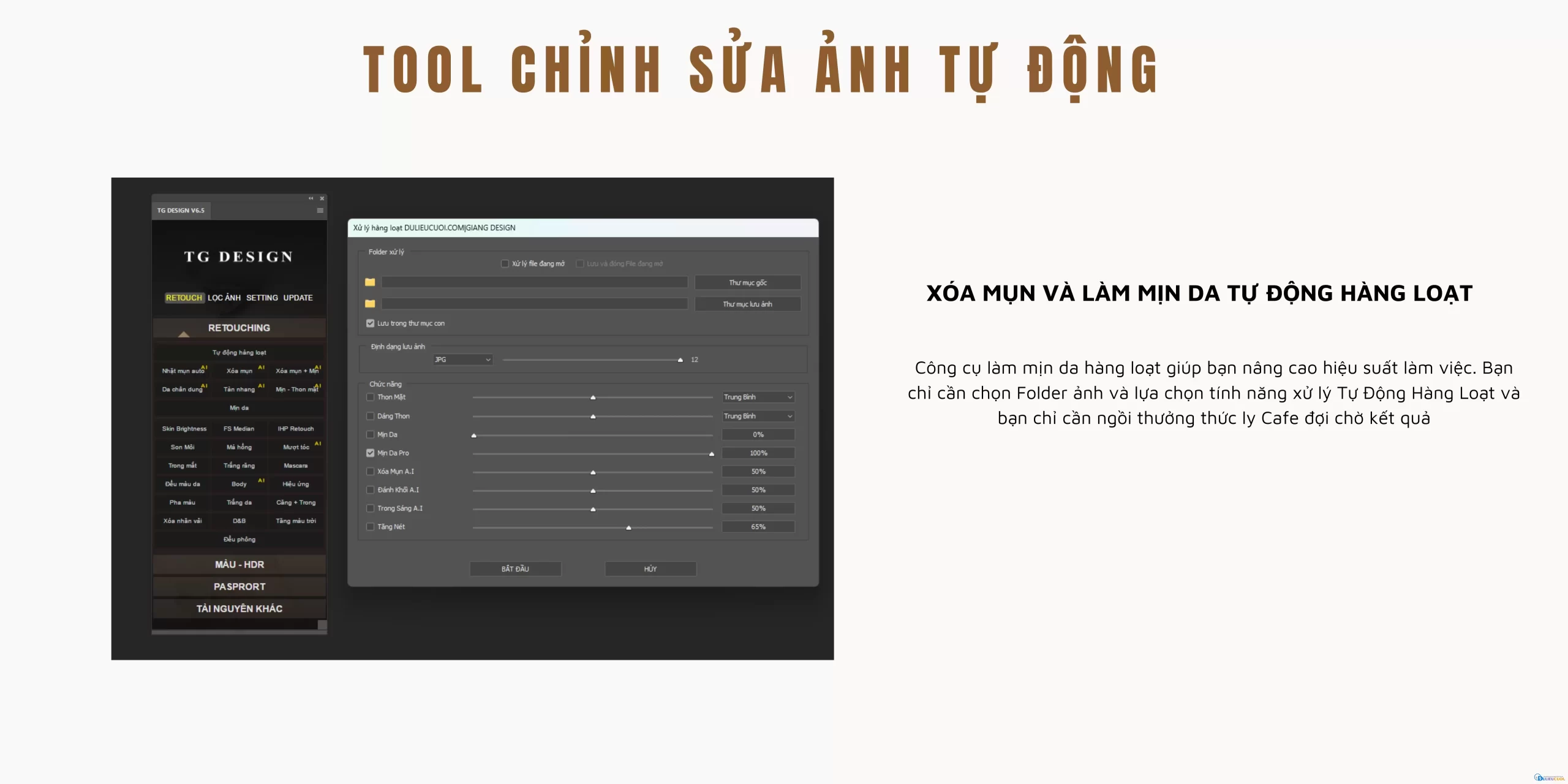 TG DESIGN RETOUCH PANEL | TOOL CHỈNH SỬA ẢNH TỰ ĐỘNG