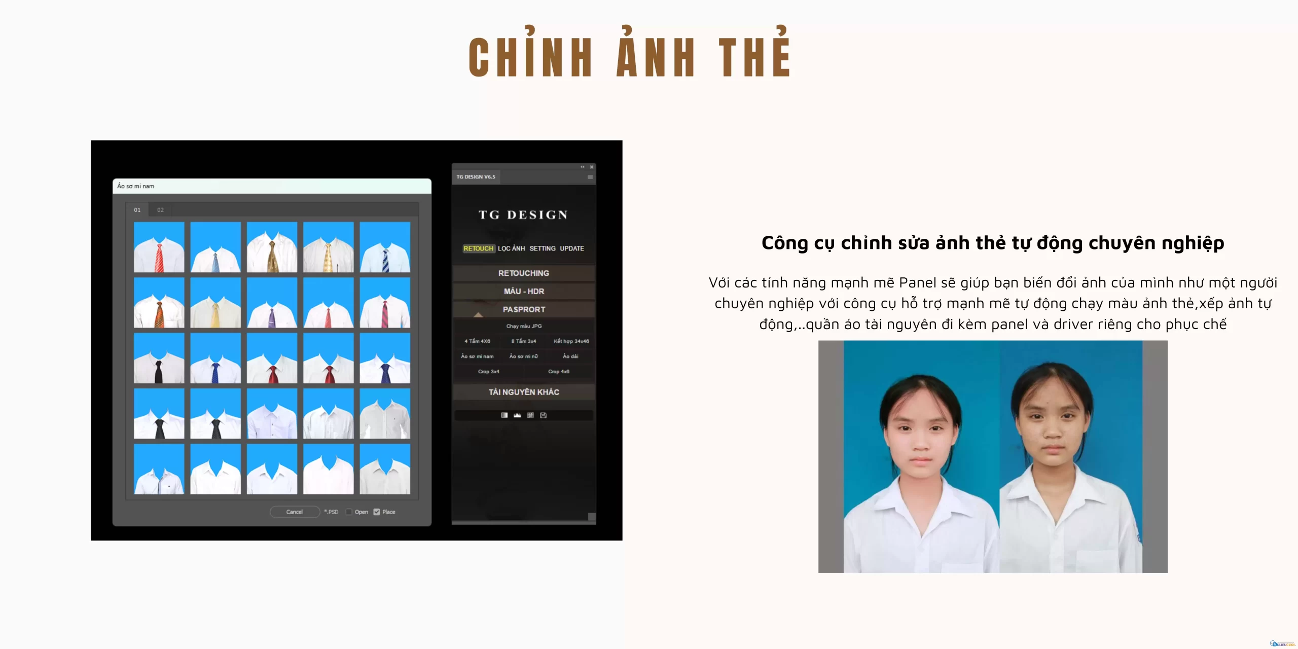 TG DESIGN RETOUCH PANEL | TOOL CHỈNH SỬA ẢNH TỰ ĐỘNG